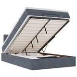 vidaXL Bed poef met matras en LED's 120x190 cm fluweel donkergrijs