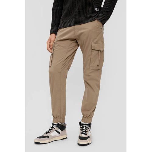 Q/S by s.Oliver slim fit cargo broek lichtbruin
