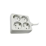 Vierkante basis met 4 stopcontacten, 16 A, economisch, ideaal voor het aansluiten van meerdere elektrische apparaten thuis of op kantoor.