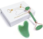 Merkloos Gua Sha Tool 100% Natuurlijke Jade - Gezichtsmassage Apparaat - Rimpel/Oog Wallen Behandeling - Rug Spa - Hoogwaardige Kwaliteit - Handgemaakt Hartvormig