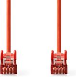 Nedis Câble réseau CAT6 - RJ45 Mâle - RJ45 Mâle - S/FTP - 3,00 m - Rond - LSZH - Rouge - Étiquette