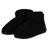 Apollo teddy sloffen - dames - zwart - teddystof - pantoffels - hoog 37-38