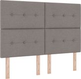 vidaXL Hoofdbord Stof Taupe 144x7x128 cm