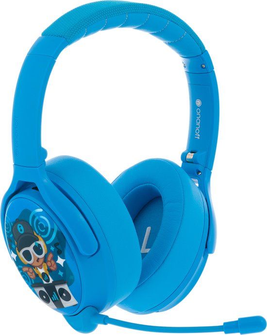 BuddyPhones Cosmos+ Koptelefoon Kinderen - Draadloos - Actieve ruisonderdrukking - Blauw