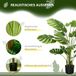 Monstera Deliciosa Plante Artificielle Réaliste, 1 Cache-pot Avec Ciment, 17,5 X 17,5 X 120 Cm, Vert