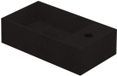 INK - Lavabo en Polystone carré avec trou pour robinet à droite - 400x220x100 mm - Noir