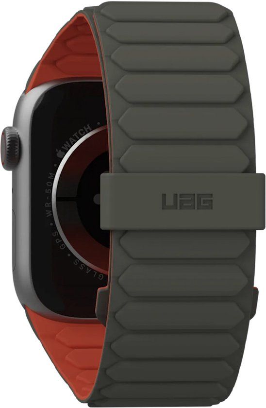 UAG Pathfinder Omkeerbaar siliconenbandje voor de Apple Watch | 44/45/46/49 mm - Olive/Rust