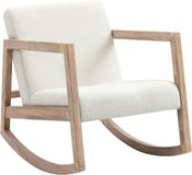 HOMCOM Schommelstoel met Houten Frame - 60 x 81 x 71 cm - Crèmewit