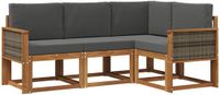 vidaXL - Hoek loungeset - 4 zitplekken - Polyester - Natuurlijk en antraciet