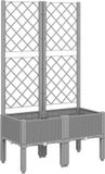 vidaXL Plantenbak met latwerk 80x40x142 cm polypropeen lichtgrijs