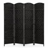IvoQ Kamerscherm Zwart – Roomdivider – 4 Panelen – 170 x 160 cm