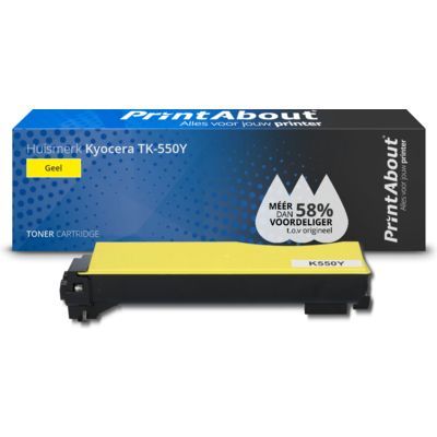 PrintAbout Huismerk Kyocera TK-550Y Toner Geel - Compatibel - 7000 pagina's