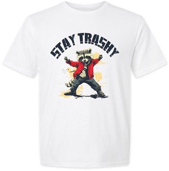 Goodie Two Sleeves Stay Trashy Heren T-shirt - wit - XL