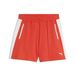 PUMA T7 Pintuck 4" short voor Dames, Grijs/Rood, Maat XS
