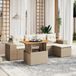 Maison Exclusive - Ensemble de meubles de jardin 6 pièces avec canapé et coussins, beige, en polyrotin