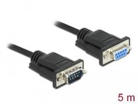 Delock Serial Cable RS-232 D-Sub9 male to female with narrow plug housing 5 m