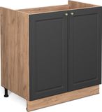 Vicco Fame-Line Wastafelkast – 80 cm zonder werkblad Antraciet-goud