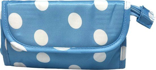 Rojafit Make-up Tasje met Spiegel - Blue Dots - 17 x 5 x 10 cm