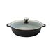 Lage slowcooker 36 cm + glazen deksel - 6,5 l - gegoten aluminium keramiek