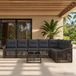 Maison Exclusive - Salon de jardin, 8 pièces, gris, en résine tressée