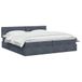 vidaXL Opslag bed met hoofdeinde Donkergrijs 200 x 200 cm Fluweel