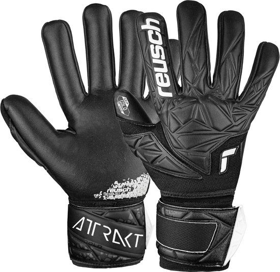 Reusch Attrakt Gold NC Finger Support Keepershandschoenen - Maat 9 - Zwart/Wit - Met Fingersave