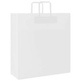 vidaXL Papieren zakken 250 stuks met hengsels 45x17x48 cm wit