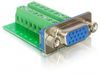 DELOCK Adaptateur VGA femelle - Bloc de jonction 16 broches 16 broches Vert adaptateur de câble/connecteur