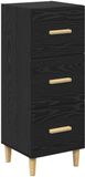 vidaXL Dressoir, zwart, eikenlook, 34,5 x 34 x 90 cm, houtvezel