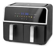 EMERIO AF-132833 AirFryer, digitale airfryer, frituren met hete lucht zonder extra olie, 2 x 4,5 l volume, 7 programma's, SYNC FINISH-functie