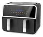EMERIO AF-132833 AirFryer, digitale airfryer, frituren met hete lucht zonder extra olie, 2 x 4,5 l volume, 7 programma's, SYNC FINISH-functie