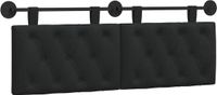 vidaXL - Hangend hoofdbord - Zwart - Stof