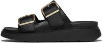 FITFLOP Buckle Two Bar Slides Slippers - Dames - Zwart - Maat 37