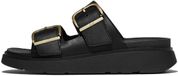 FITFLOP Buckle Two Bar Slides Slippers - Dames - Zwart - Maat 37