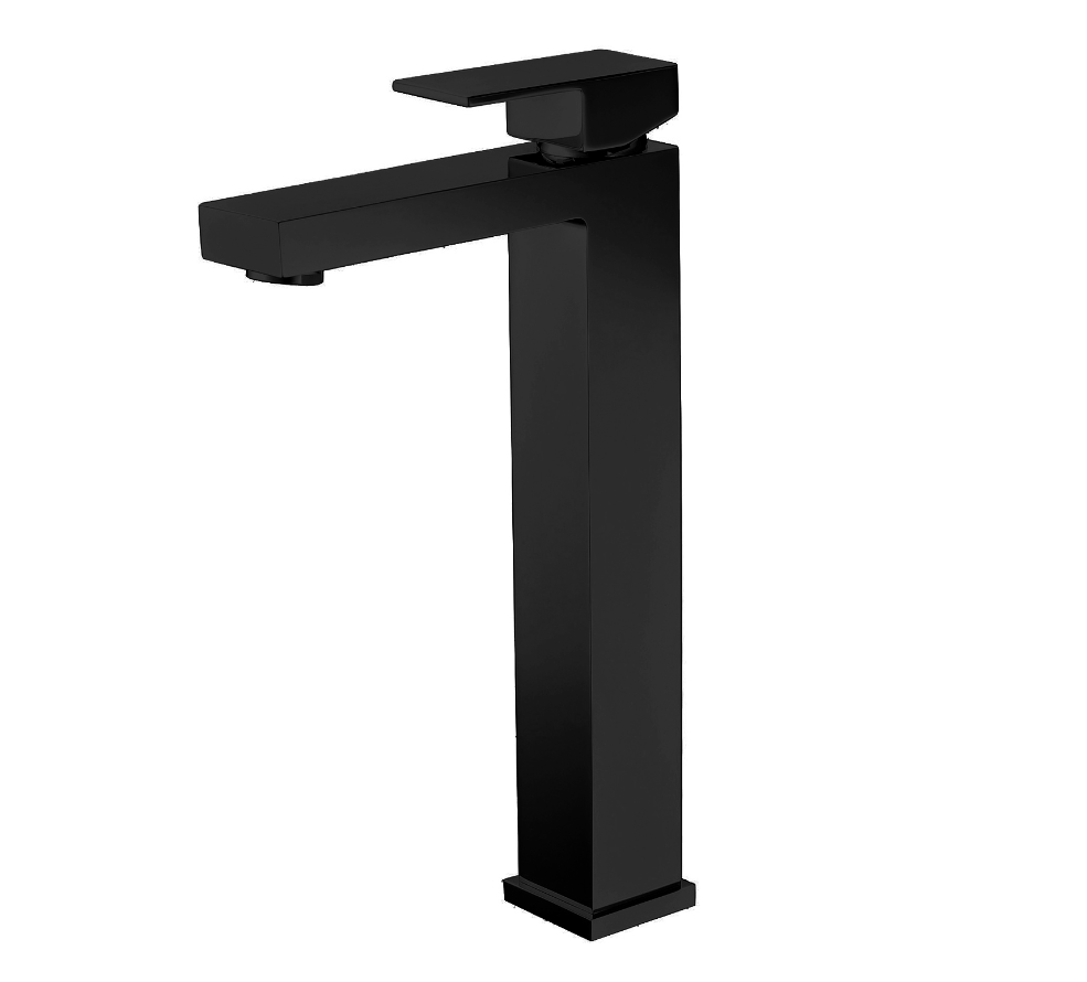 Aprica Nero hoge wastafelmengkraan 31 cm mat zwart - Messing - 8719323065642