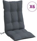 vidaXL - Stoelkussens - 6 st - hoge rug - oxford stof - antracietkleurig