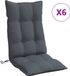 vidaXL - Stoelkussens - 6 st - hoge rug - oxford stof - antracietkleurig