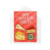Grappige CBH1363 Grappige kerstkaarten | Happy Cheese Board Season | Kerstfeest | Grappig
