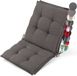 Beautissu Set van 2 Premium Lage Rugleuning Kussen 100x50 cm - UV-bestendig & 8cm Dik Kussen Tuinstoelkussen Antislip Bevestigingsbanden Stevige Stof Taupe