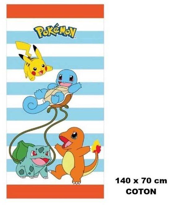 4KidsOnly Pokemon Strandlaken / Badlaken Katoen Pikachu Diverse Kleuren 70x140 cm