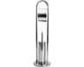 Support de brosse de toilette sans marque - Ensemble de salle de bain - Organisation de salle de bain - Conception autoportante - 80 x 22 cm - Argent