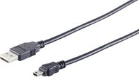 1x 1aTTack.de USB-A adapterkabel, Mini-B, 2.0, zwart, 3m