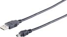 1x 1aTTack.de USB-A adapterkabel, Mini-B, 2.0, zwart, 3m
