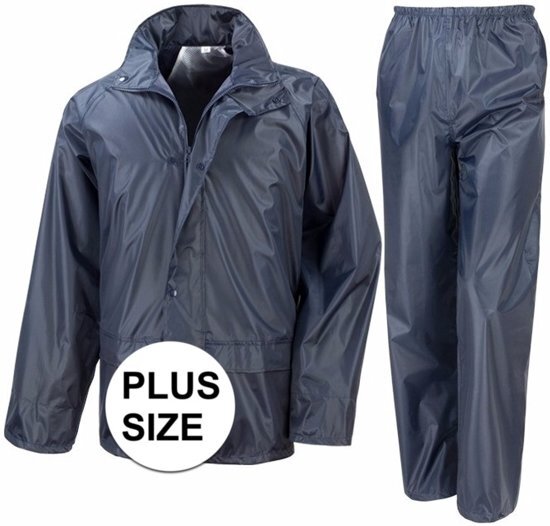 Result Grote maten navy All Weather regenpak voor volwassenen 3xl 48/58