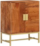 vidaXL Dressoir 60x35x75 cm Massief Acaciahout Bruin