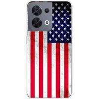 1001 coques Oppo Siliconen hoesje compatibel met de Amerikaanse vlag van de Oppo Reno 8 5G