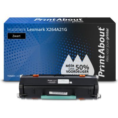 PrintAbout Huismerk Toner X264A21G Zwart | Compatibel met Lexmark | 3850 pagina's