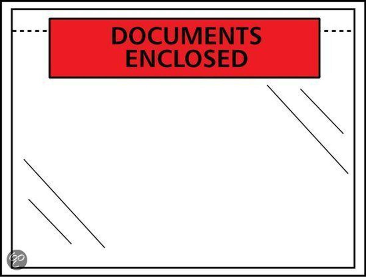 Paklijstenvelop 160x110mm A6 50 micron documents enclosed