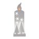 EGLO LED kerstdecoratie, kerst-silhouet kaars van hout in wit | winterlandschap met timer, batterijgevoede verlichting, warmwit