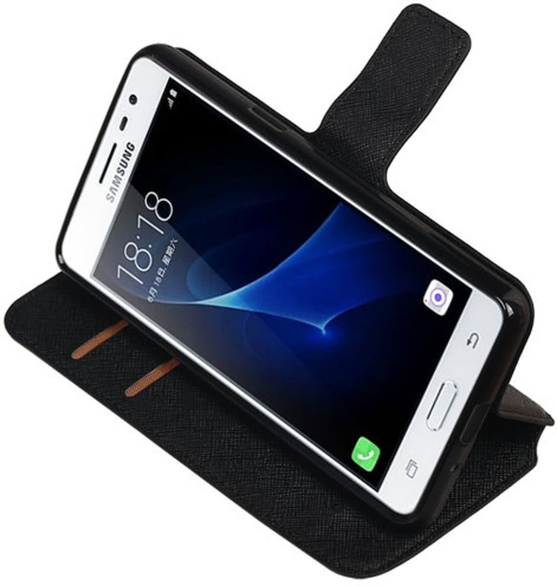 Best Cases Zwart Samsung Galaxy J3 Pro TPU wallet case booktype hoesje HM Book - 8718883805989
